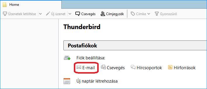 Meglévő e-mail fiók