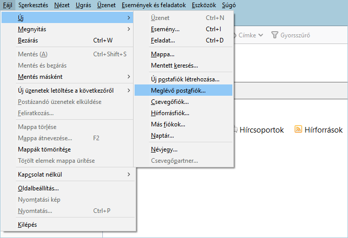 Kiválasztás a menüből